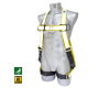 Fall arrest harness with reflective strap
